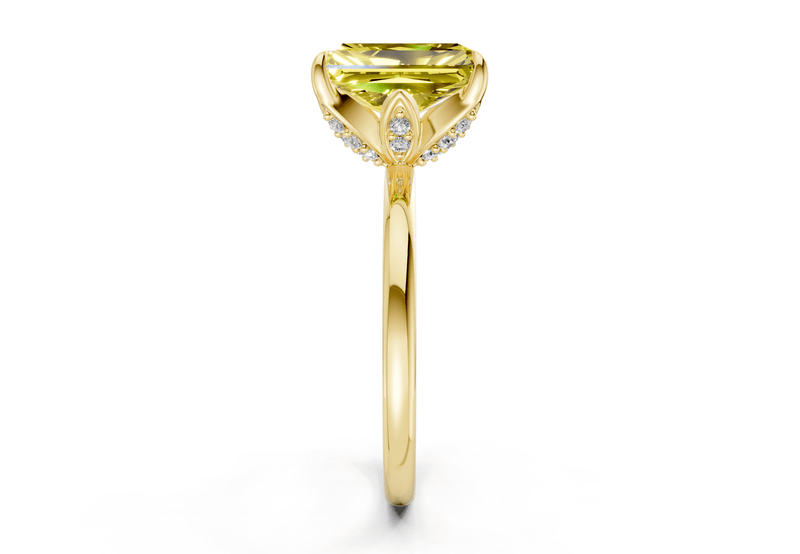 Skye Yellow Diamond Solitaire Radiant Cut 1.8mm Engagement Ring - Ring Premier