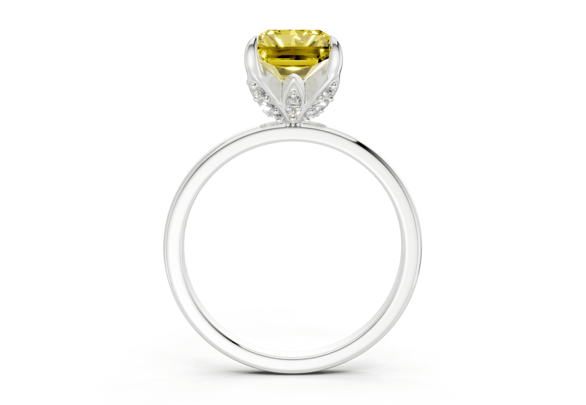 Skye Yellow Diamond Solitaire Radiant Cut 1.8mm Engagement Ring