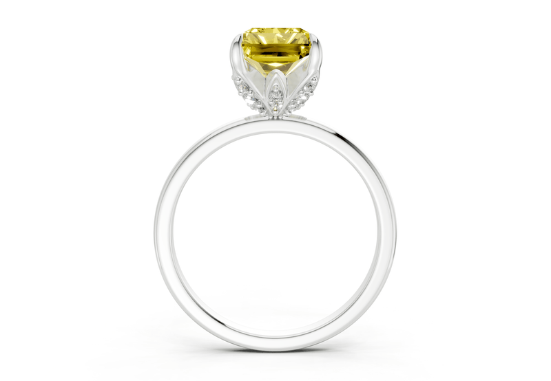 Skye Yellow Diamond Solitaire Radiant Cut 1.8mm Engagement Ring - Ring Premier
