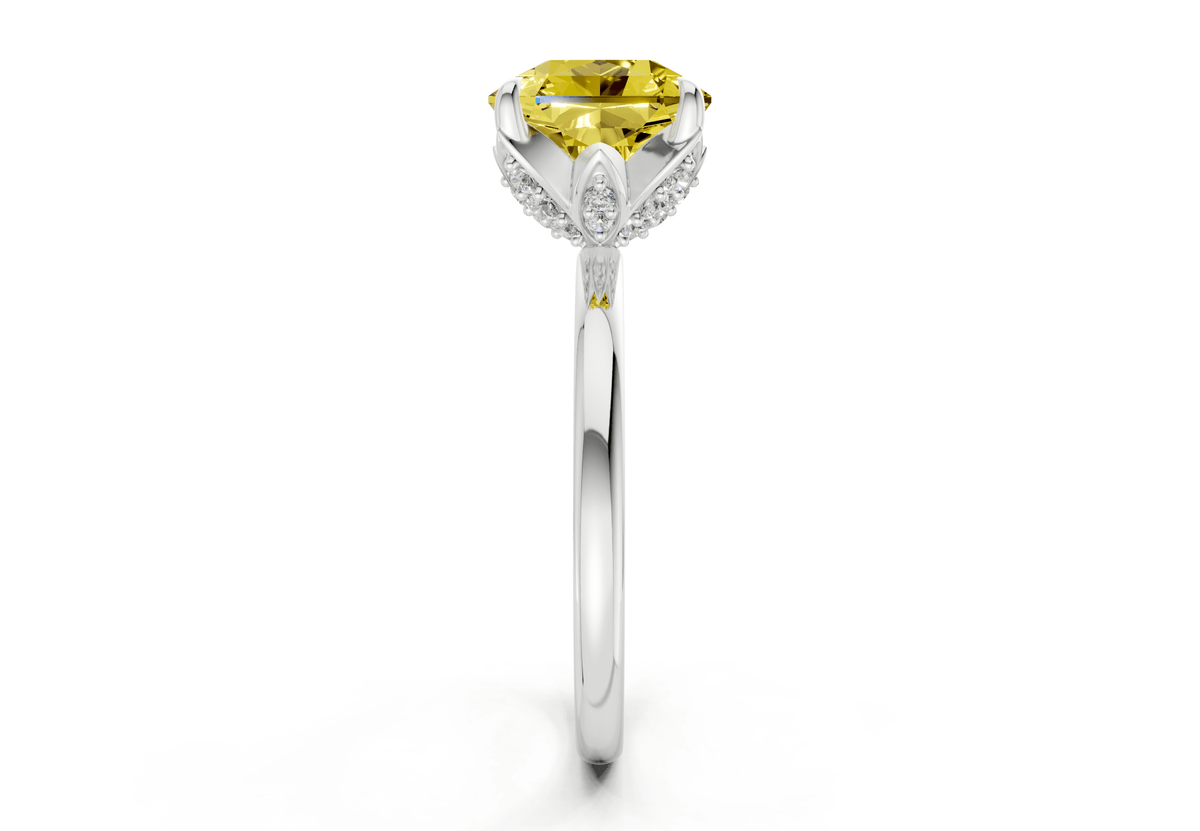 Skye Yellow Diamond Solitaire Radiant Squareuare Cut 1.8mm Engagement Ring