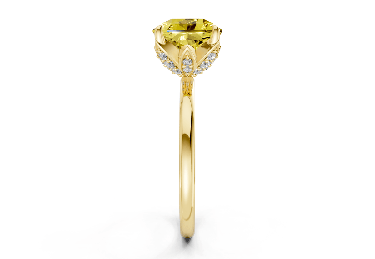 Skye Yellow Diamond Solitaire Radiant Squareuare Cut 1.8mm Engagement Ring