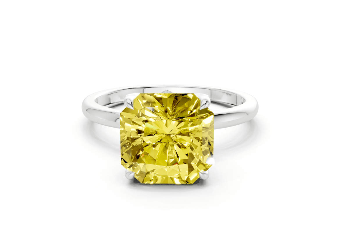Skye Yellow Diamond Solitaire Radiant Squareuare Cut 1.8mm Engagement Ring