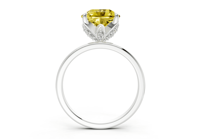 Skye Yellow Diamond Solitaire Radiant Squareuare Cut 1.8mm Engagement Ring - Ring Premier