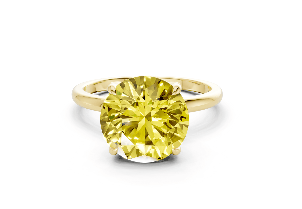 Skye Yellow Diamond Solitaire Round Cut 1.8mm Engagement Ring