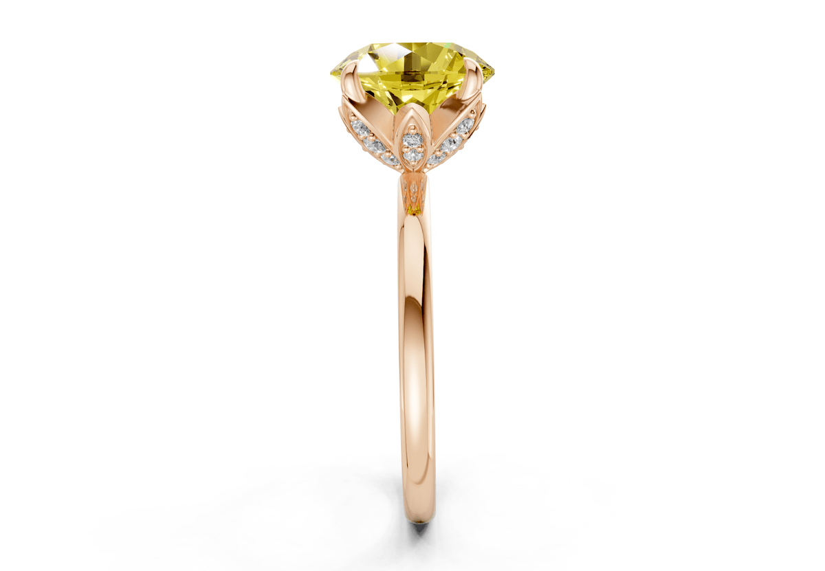 Skye Yellow Diamond Solitaire Round Cut 1.8mm Engagement Ring