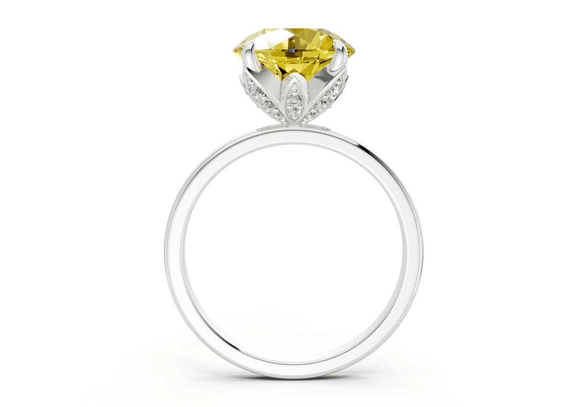 Skye Yellow Diamond Solitaire Round Cut 1.8mm Engagement Ring