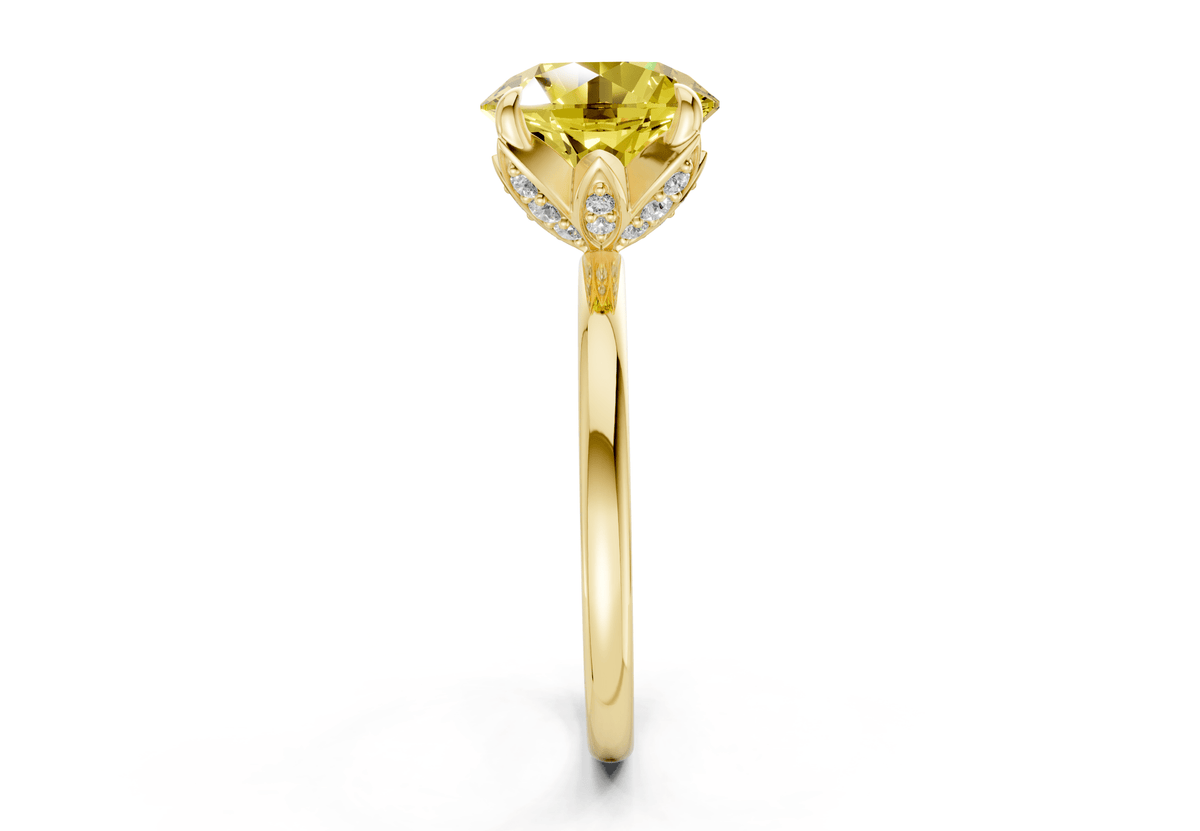 Skye Yellow Diamond Solitaire Round Cut 1.8mm Engagement Ring