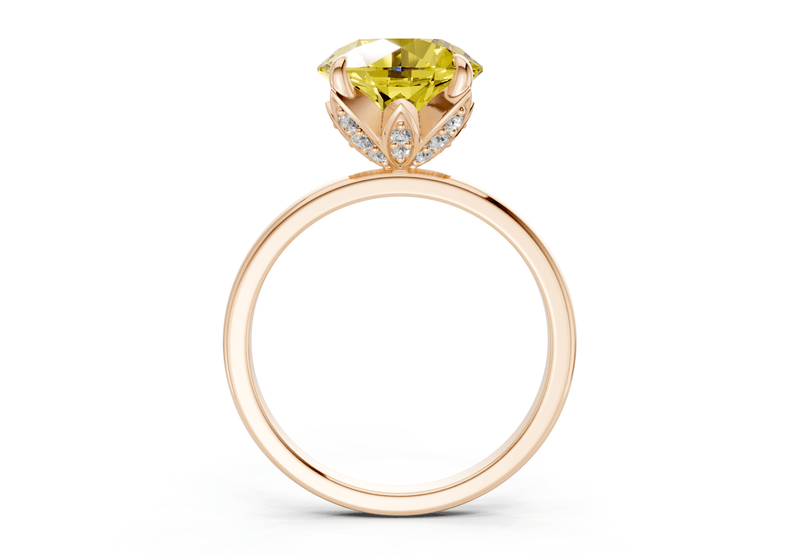 Skye Yellow Diamond Solitaire Round Cut 1.8mm Engagement Ring - Ring Premier