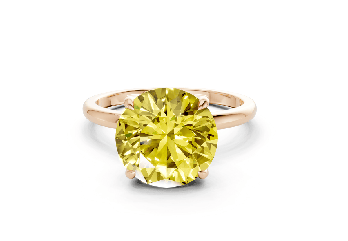 Skye Yellow Diamond Solitaire Round Cut 1.8mm Engagement Ring