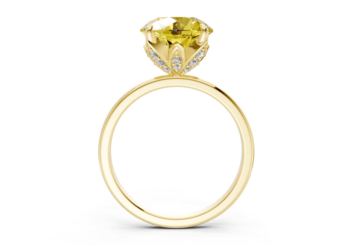 Skye Yellow Diamond Solitaire Round Cut 1.8mm Engagement Ring