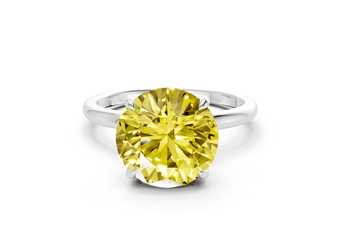 Skye Yellow Diamond Solitaire Round Cut 1.8mm Engagement Ring