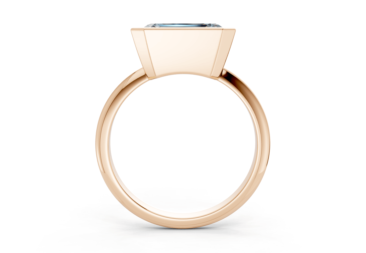 Soho Blue Diamond Solitaire Emerald Cut 1.8mm Engagement Ring