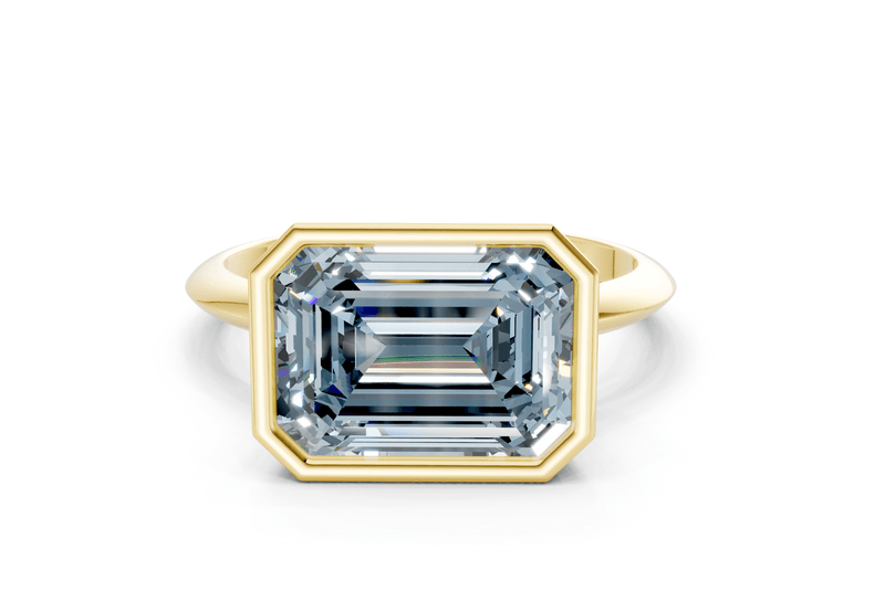 Soho Blue Diamond Solitaire Emerald Cut 2mm Engagement Ring