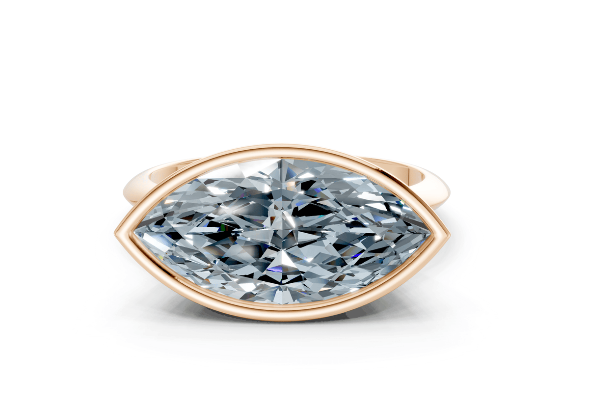 Soho Blue Diamond Solitaire Marquise Cut 2.3mm Engagement Ring