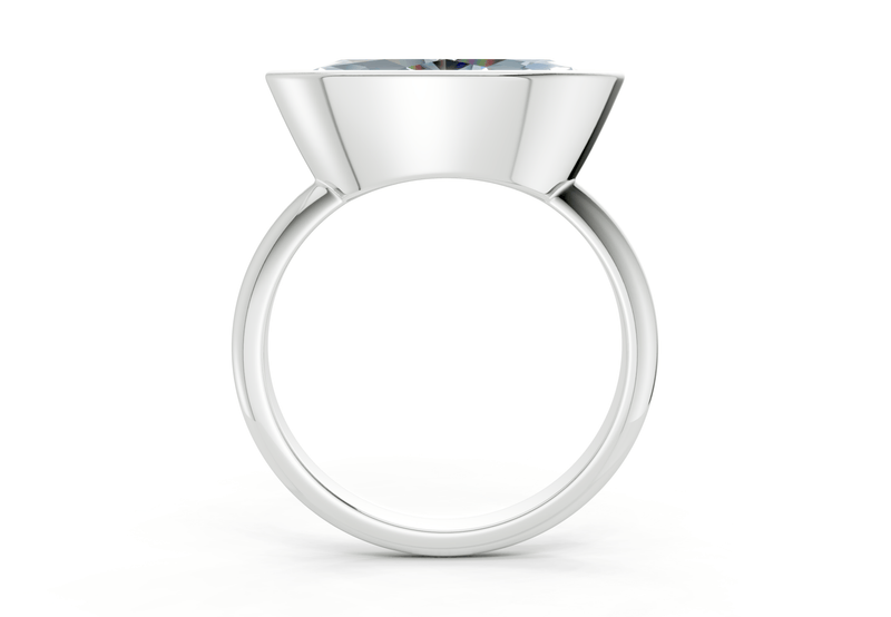 Soho Blue Diamond Solitaire Marquise Cut 2mm Engagement Ring - Ring Premier