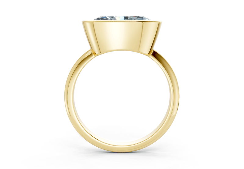 Soho Blue Diamond Solitaire Oval Cut 1.8mm Engagement Ring