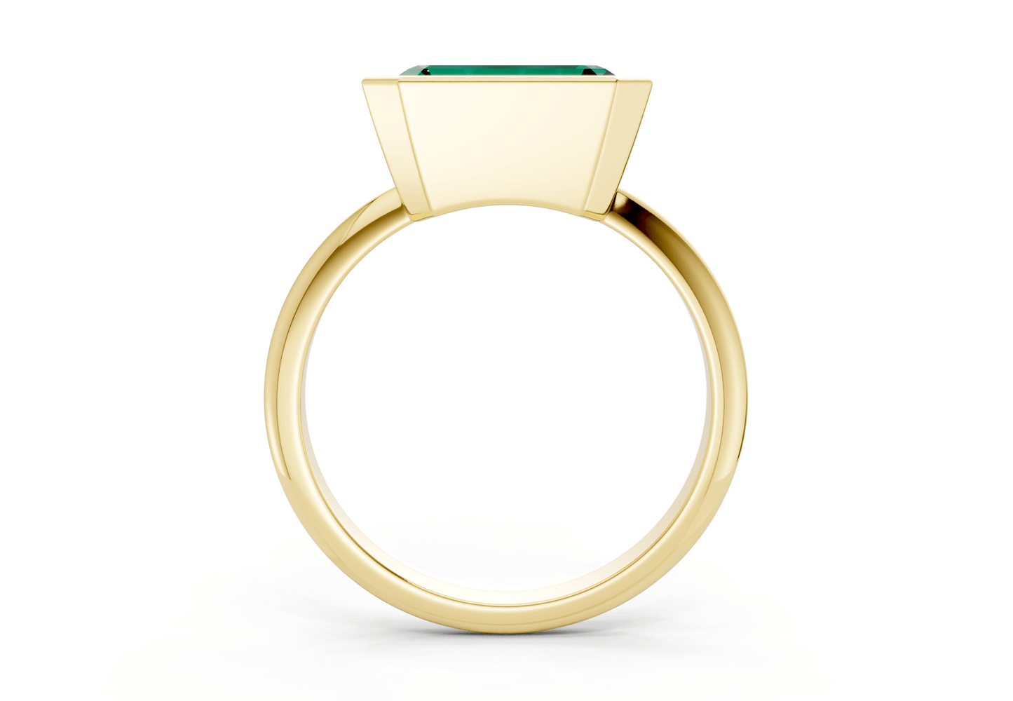 Soho Emerald Gemstone Solitaire Emerald Cut 1.8mm Engagement Ring - Ring Premier
