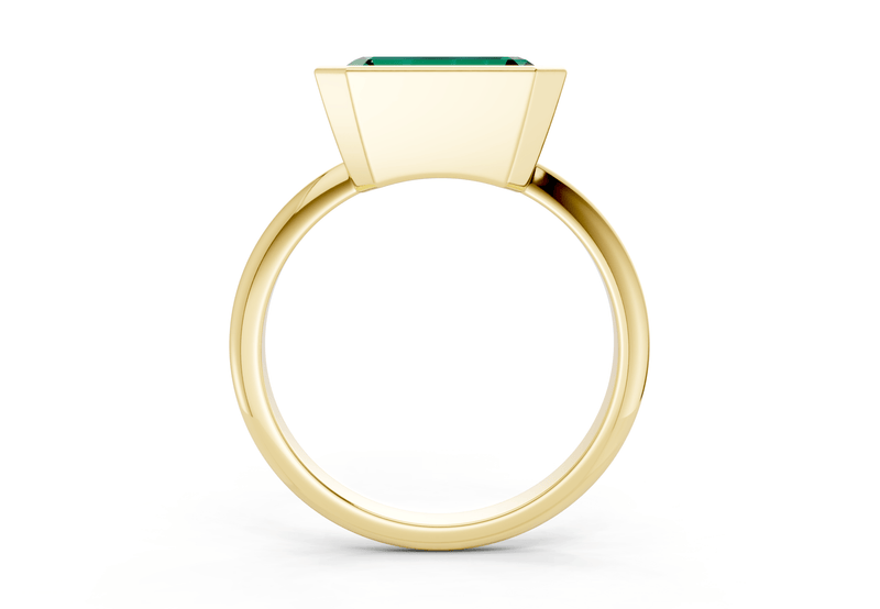 Soho Emerald Gemstone Solitaire Emerald Cut 2mm Engagement Ring