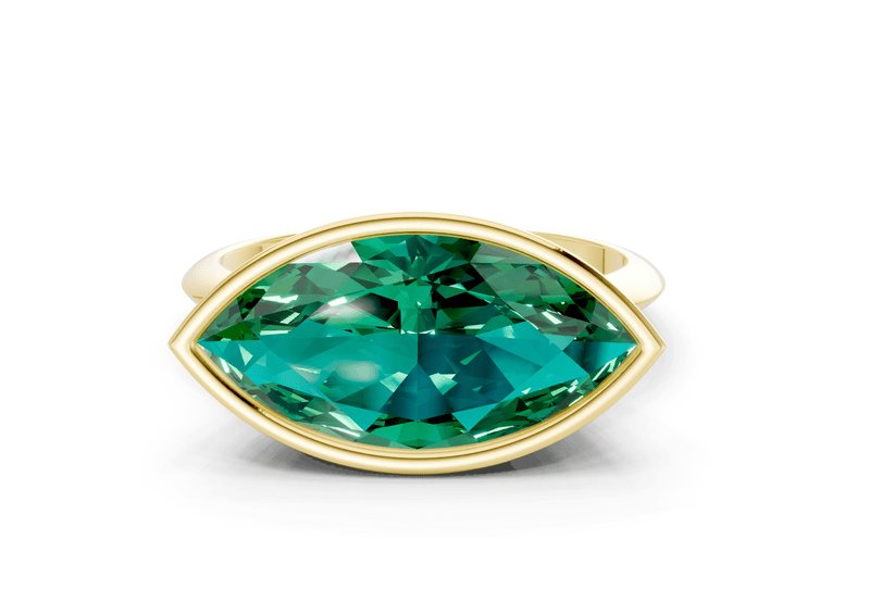 Soho Emerald Gemstone Solitaire Marquise Cut 1.8mm Engagement Ring