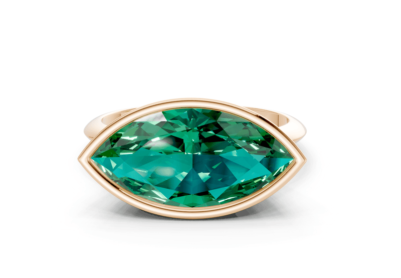 Soho Emerald Gemstone Solitaire Marquise Cut 2.3mm Engagement Ring - Ring Premier