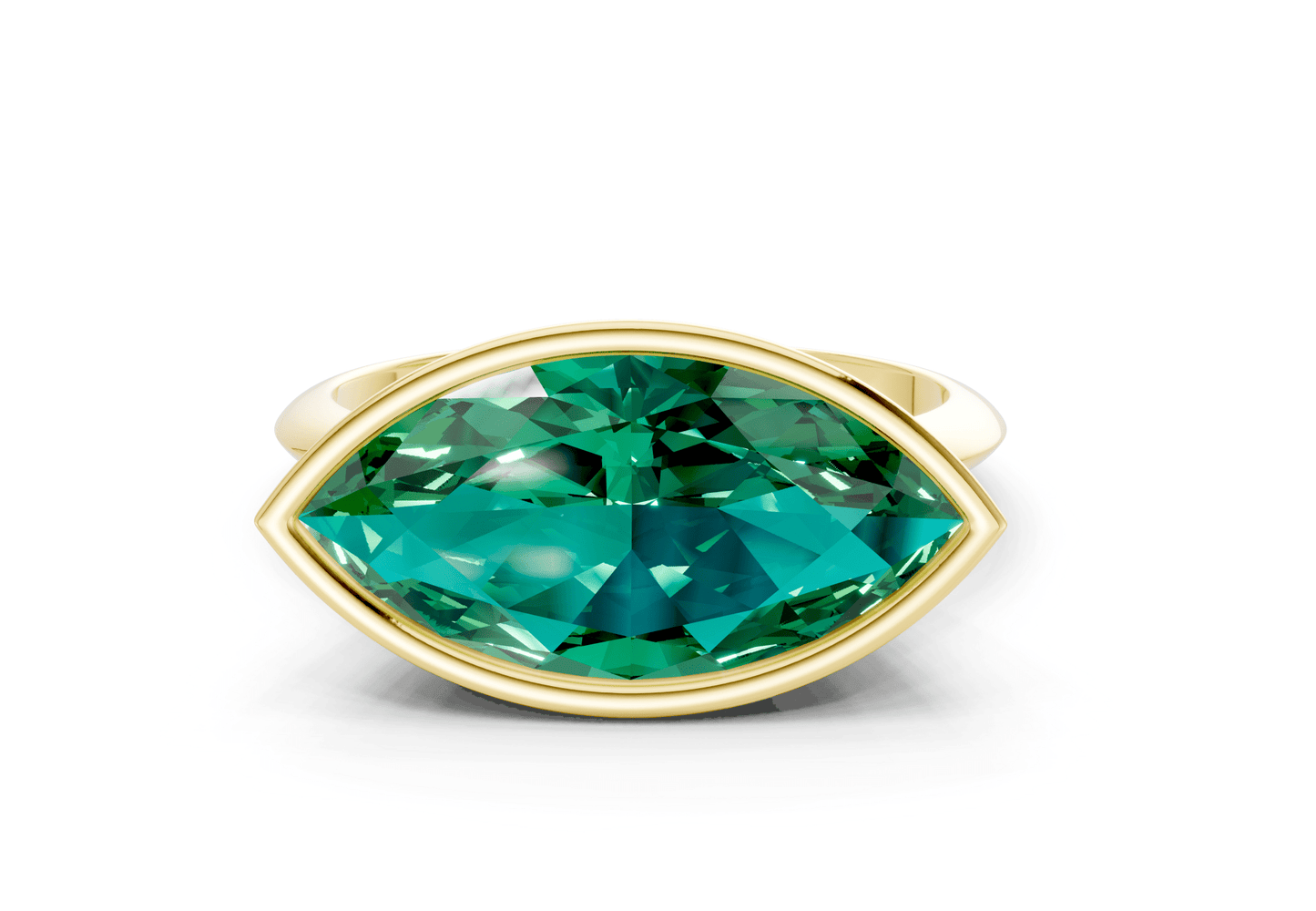 Soho Emerald Gemstone Solitaire Marquise Cut 2.3mm Engagement Ring - Ring Premier