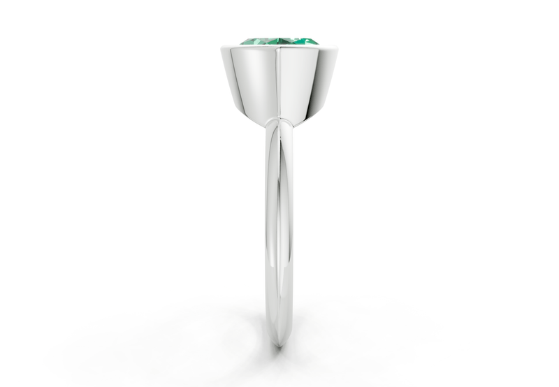 Soho Emerald Gemstone Solitaire Marquise Cut 2mm Engagement Ring - Ring Premier