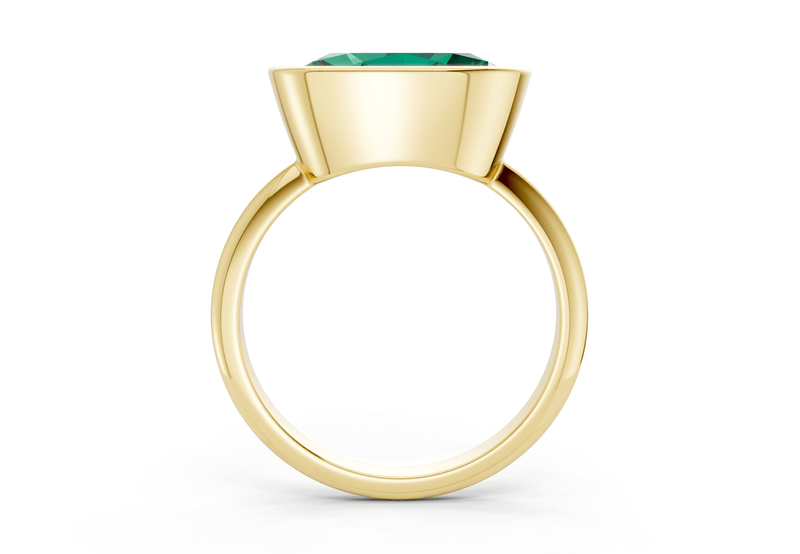 Soho Emerald Gemstone Solitaire Oval Cut 1.8mm Engagement Ring