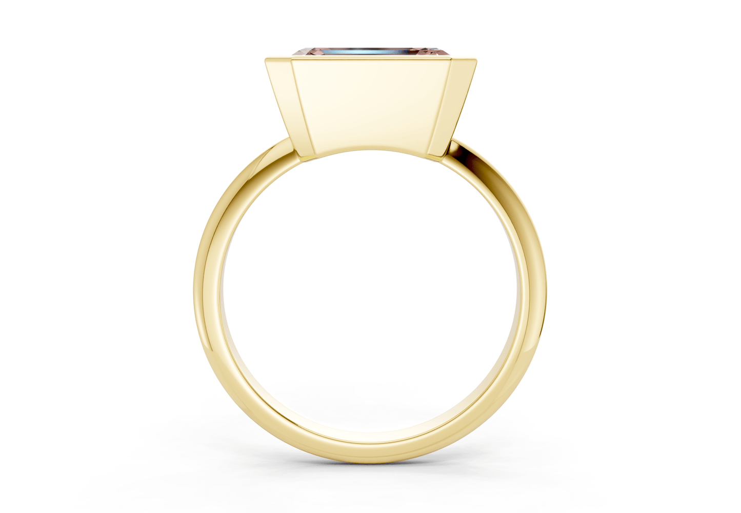 Soho Pink Diamond Solitaire Emerald Cut 1.8mm Engagement Ring - Ring Premier