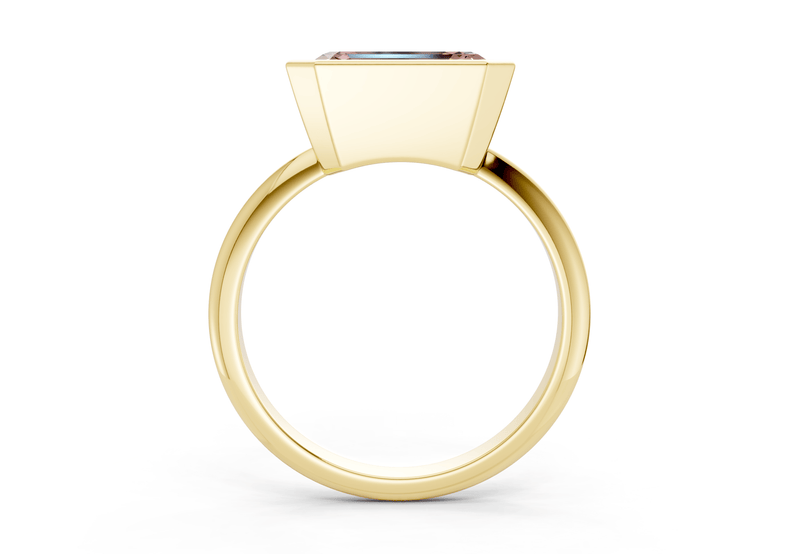 Soho Pink Diamond Solitaire Emerald Cut 1.8mm Engagement Ring