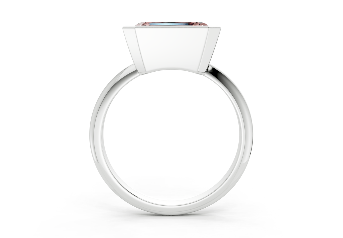 Soho Pink Diamond Solitaire Emerald Cut 2.3mm Engagement Ring
