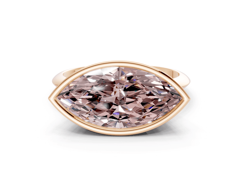 Soho Pink Diamond Solitaire Marquise Cut 2.3mm Engagement Ring - Ring Premier