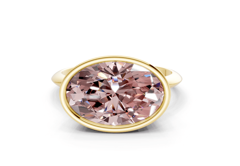 Soho Pink Diamond Solitaire Oval Cut 1.8mm Engagement Ring