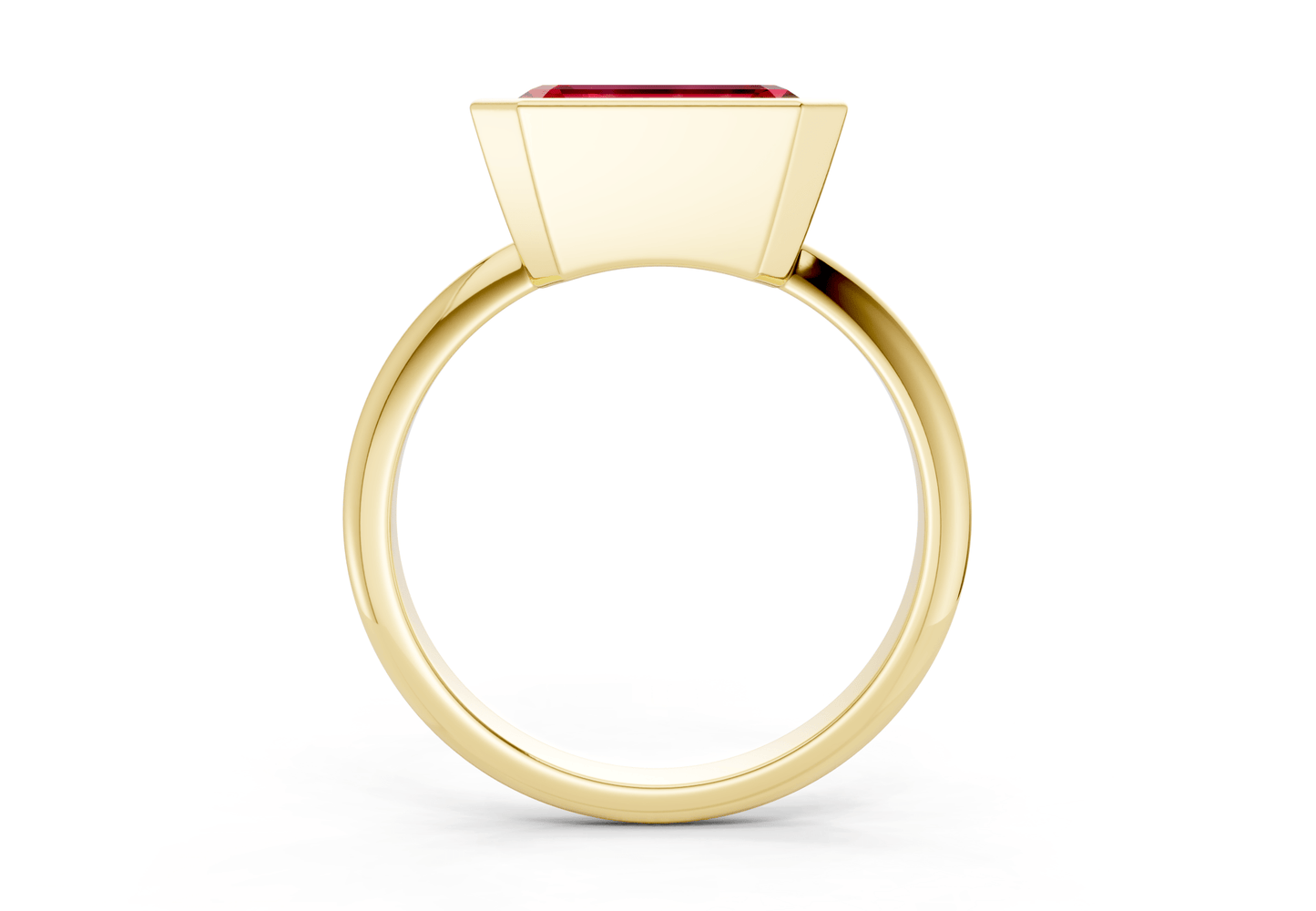 Soho Ruby Gemstone Solitaire Emerald Cut 2mm Engagement Ring - Ring Premier