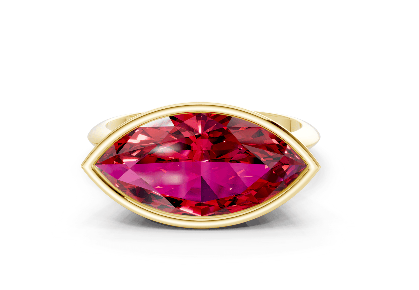 Soho Ruby Gemstone Solitaire Marquise Cut 2mm Engagement Ring - Ring Premier