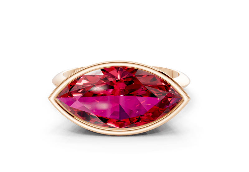 Soho Ruby Gemstone Solitaire Marquise Cut 2mm Engagement Ring - Ring Premier