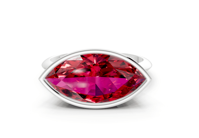 Soho Ruby Gemstone Solitaire Marquise Cut 2mm Engagement Ring - Ring Premier