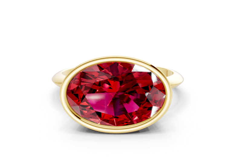 Soho Ruby Gemstone Solitaire Oval Cut 1.8mm Engagement Ring