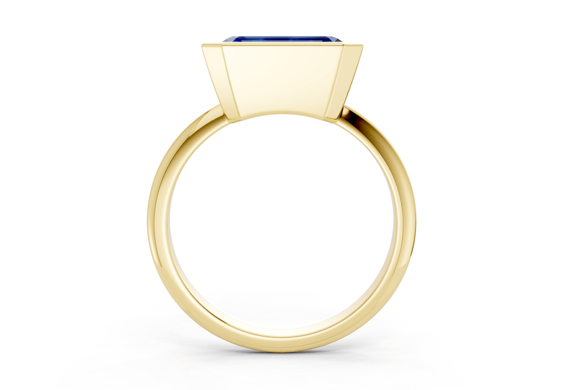 Soho Sapphire Gemstone Solitaire Emerald Cut 2.3mm Engagement Ring