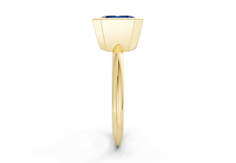 Soho Sapphire Gemstone Solitaire Emerald Cut 2mm Engagement Ring - Ring Premier