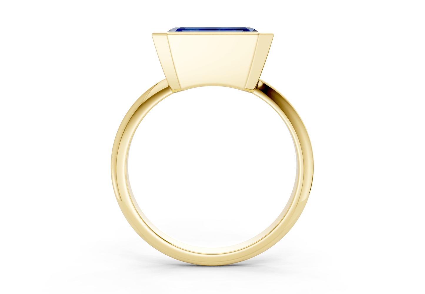 Soho Sapphire Gemstone Solitaire Emerald Cut 2mm Engagement Ring - Ring Premier