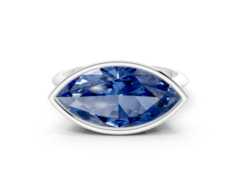 Soho Sapphire Gemstone Solitaire Marquise Cut 2.3mm Engagement Ring - Ring Premier
