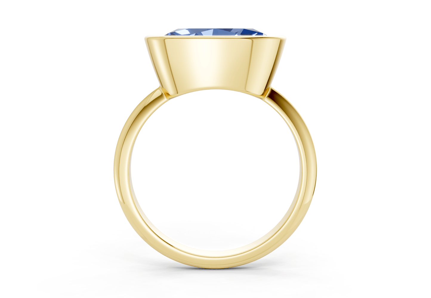 Soho Sapphire Gemstone Solitaire Oval Cut 1.8mm Engagement Ring - Ring Premier