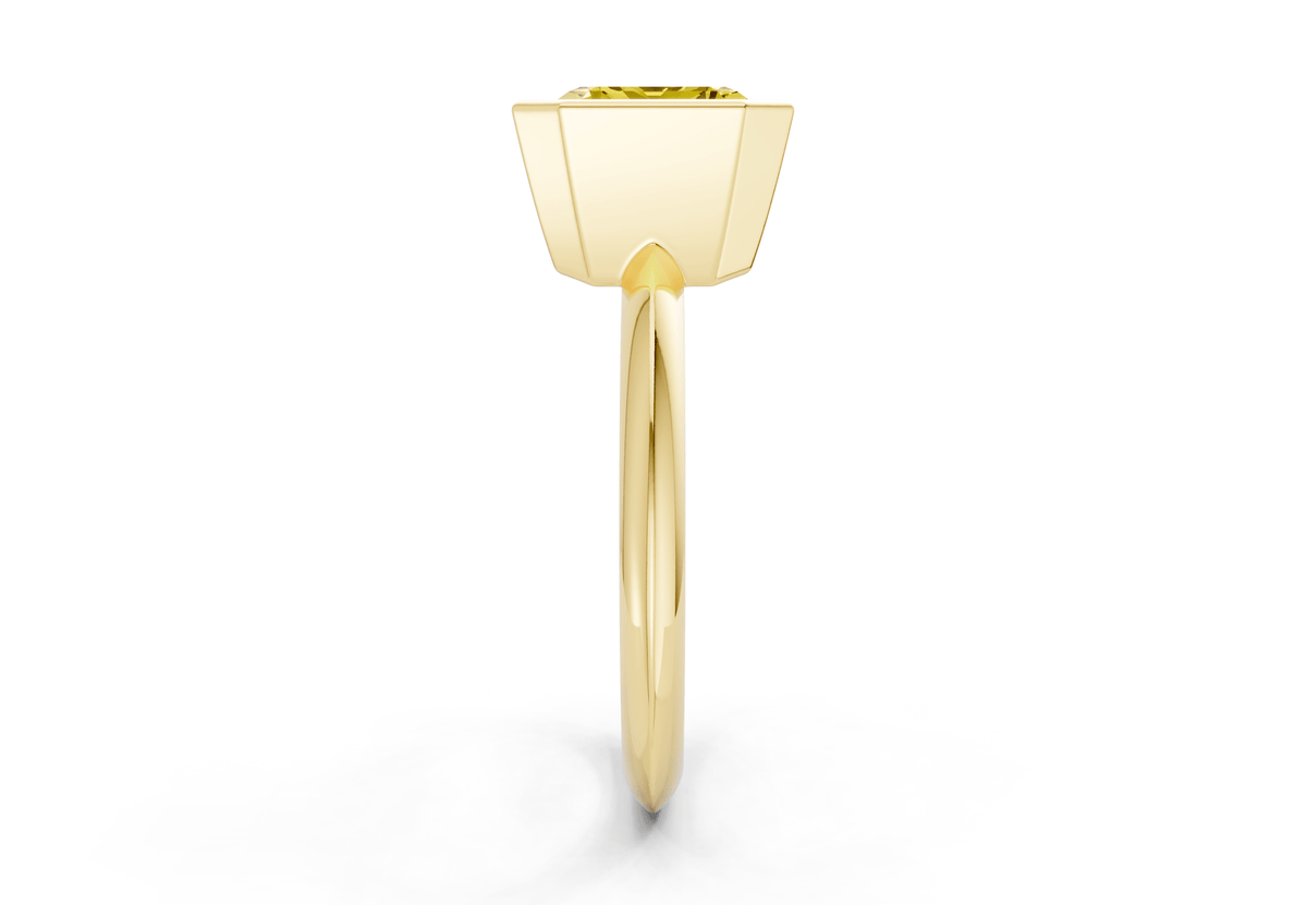 Soho Yellow Diamond Solitaire Emerald Cut 1.8mm Engagement Ring