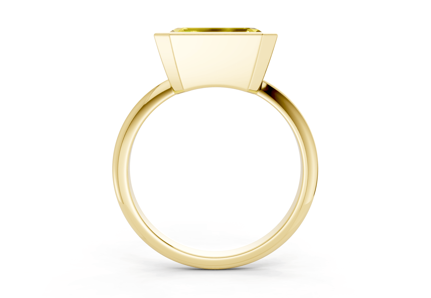 Soho Yellow Diamond Solitaire Emerald Cut 2.3mm Engagement Ring - Ring Premier