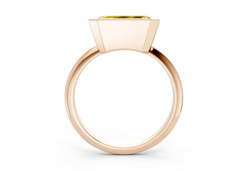 Soho Yellow Diamond Solitaire Emerald Cut 2.3mm Engagement Ring - Ring Premier