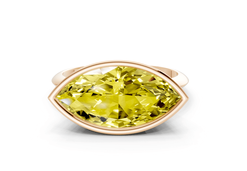 Soho Yellow Diamond Solitaire Marquise Cut 1.8mm Engagement Ring - Ring Premier
