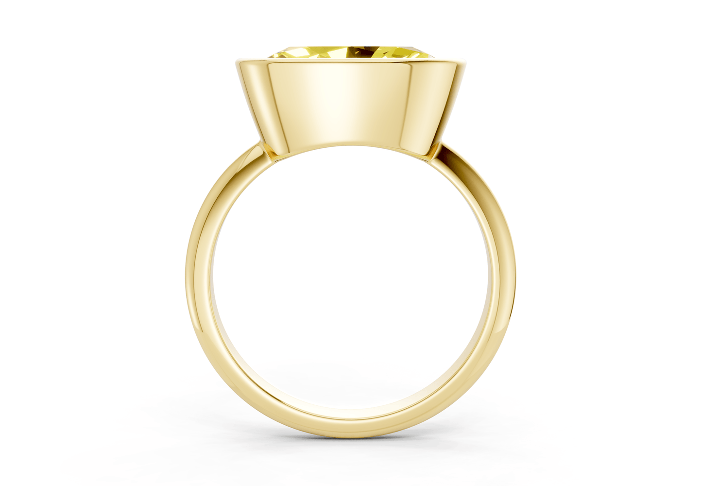 Soho Yellow Diamond Solitaire Oval Cut 1.8mm Engagement Ring - Ring Premier