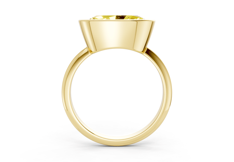 Soho Yellow Diamond Solitaire Oval Cut 1.8mm Engagement Ring