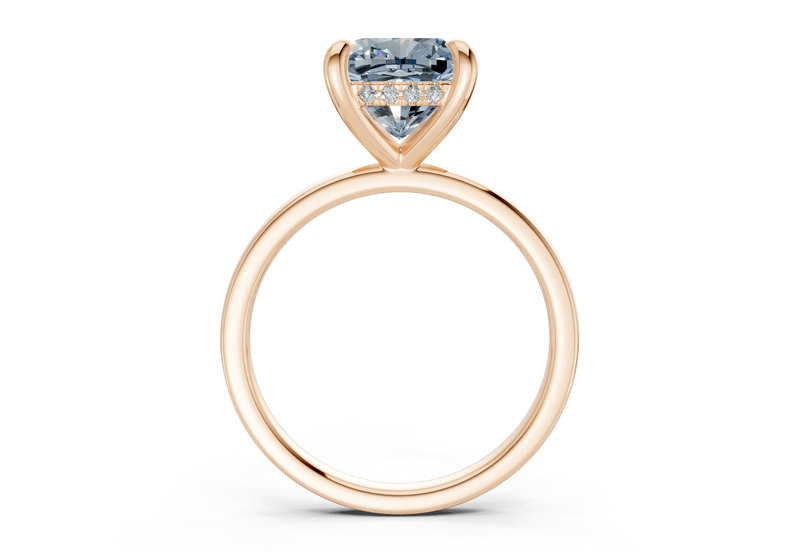 Solstice Blue Diamond Solitaire Cushion Squareuare Cut 1.8mm Engagement Ring - Ring Premier