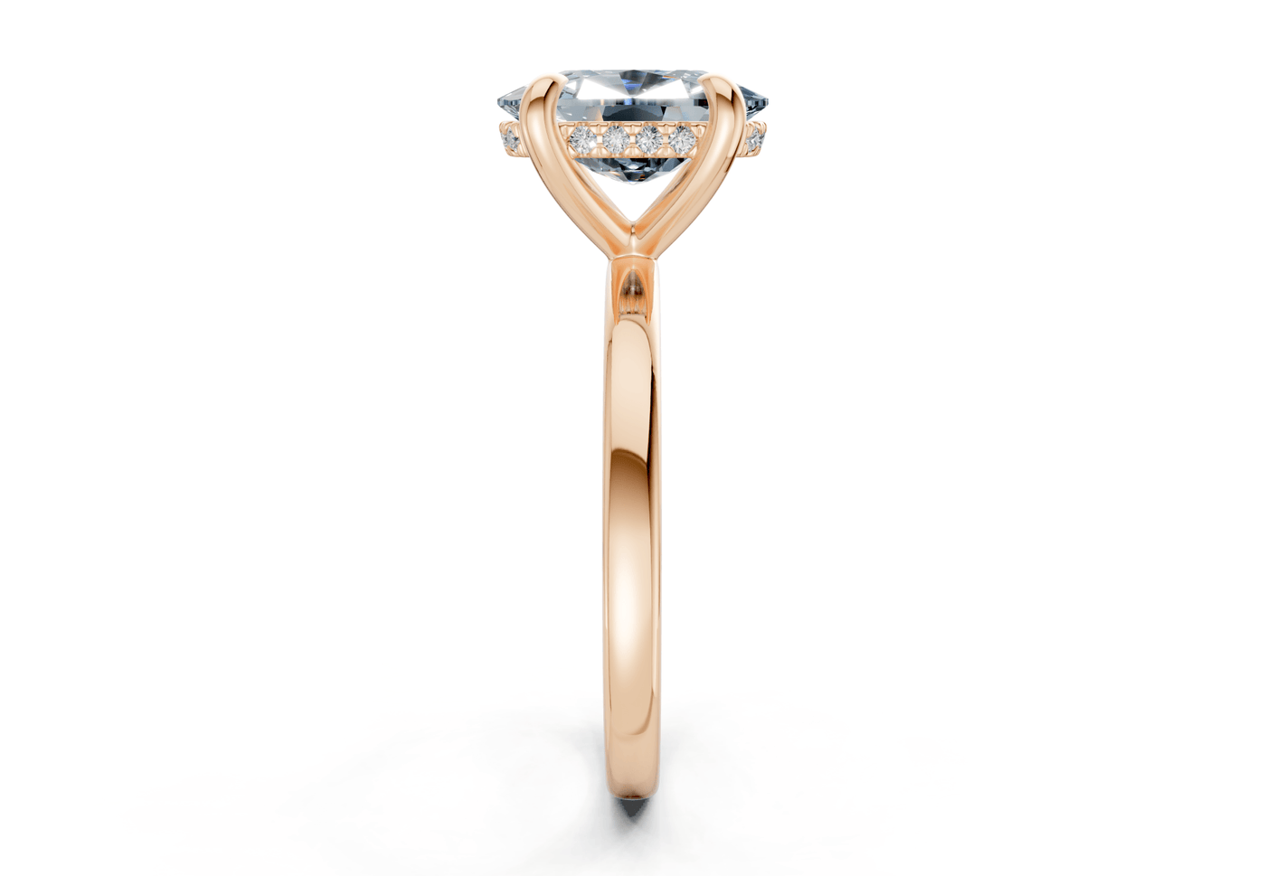 Solstice Blue Diamond Solitaire Elongated Cushion Cut 2.3mm Engagement Ring